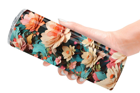 Tumbler Wrap Fantasy Flower Background Sublimation artnoy 