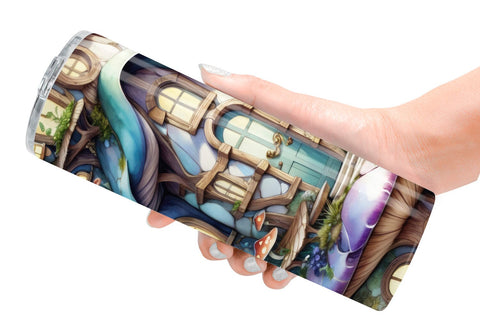 Tumbler Wrap Fantasy House Pattern Sublimation artnoy 