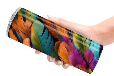 Tumbler Wrap Feathers Mardi Gras Sublimation artnoy 