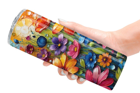 Tumbler Wrap Field Flower Painting Sublimation artnoy 