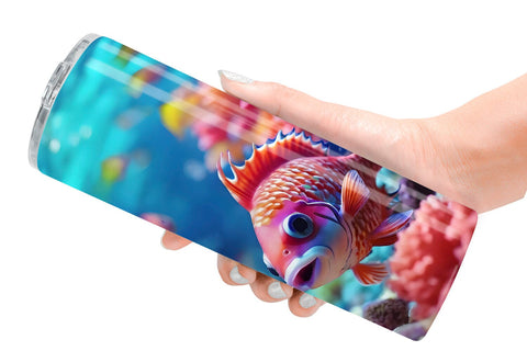 Tumbler Wrap Fish Swim Tropical Ocean Sublimation artnoy 