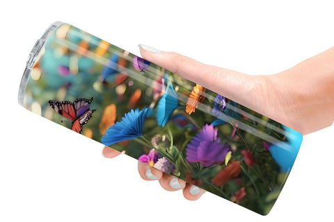 Tumbler Wrap Flower and Butterfly Sublimation artnoy 