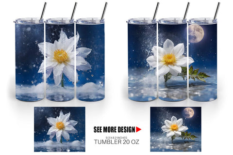 Tumbler Wrap Flower and Water Sublimation artnoy 