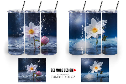 Tumbler Wrap Flower and Water Sublimation artnoy 
