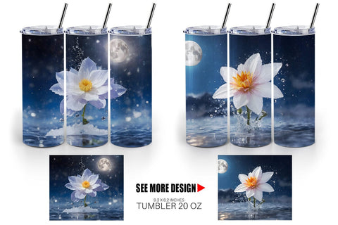 Tumbler Wrap Flower and Water Sublimation artnoy 