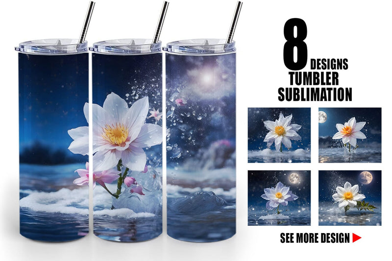 Tumbler Wrap Flower and Water Sublimation artnoy 