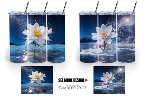 Tumbler Wrap Flower and Water Sublimation artnoy 