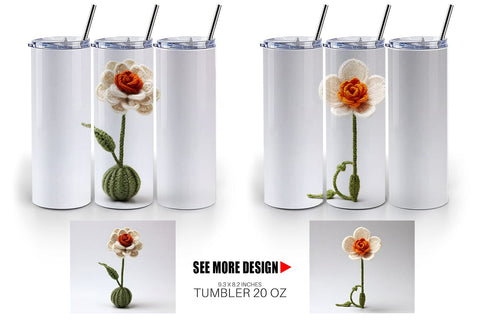Tumbler Wrap Flower Embroidery Sublimation artnoy 