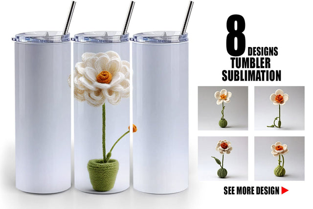 Tumbler Wrap Flower Embroidery Sublimation artnoy 
