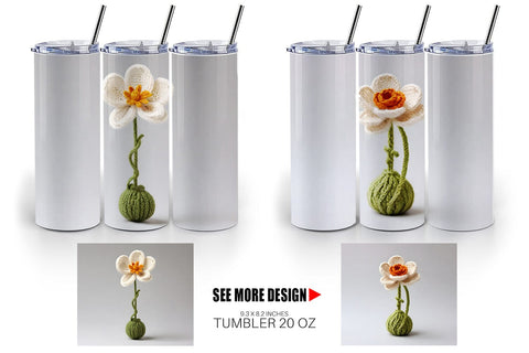 Tumbler Wrap Flower Embroidery Sublimation artnoy 