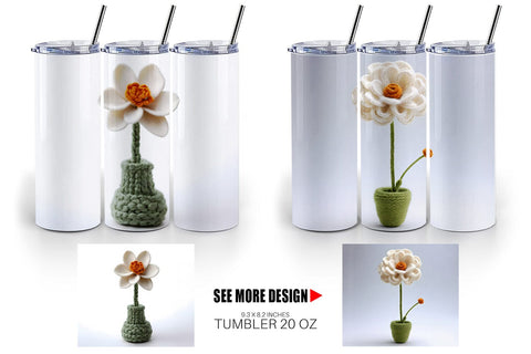 Tumbler Wrap Flower Embroidery Sublimation artnoy 