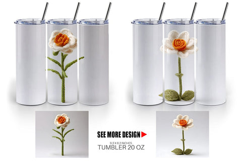 Tumbler Wrap Flower Embroidery Sublimation artnoy 