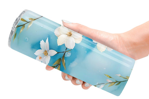 Tumbler Wrap Flower Pattern Watercolor Sublimation artnoy 