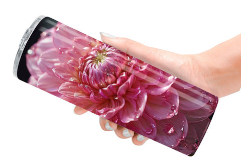 Tumbler Wrap Flower Pink Dahlia Glitter Sublimation artnoy 