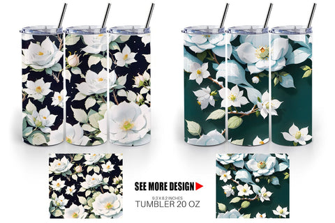 Tumbler Wrap Flower Seamless Pattern Sublimation artnoy 