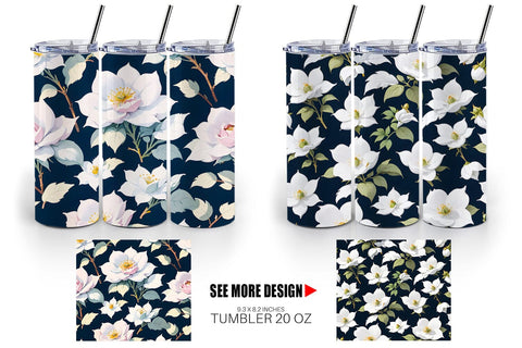 Tumbler Wrap Flower Seamless Pattern Sublimation artnoy 