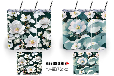 Tumbler Wrap Flower Seamless Pattern Sublimation artnoy 