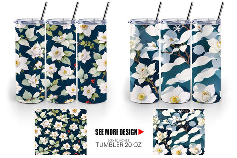 Tumbler Wrap Flower Seamless Pattern Sublimation artnoy 
