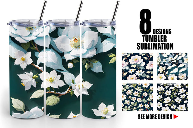 Tumbler Wrap Flower Seamless Pattern Sublimation artnoy 