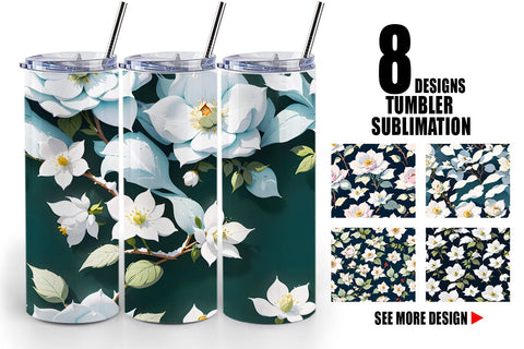 Tumbler Wrap Flower Seamless Pattern Sublimation artnoy 