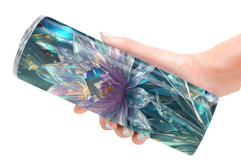 Tumbler Wrap Flower Stained Glass Sublimation artnoy 