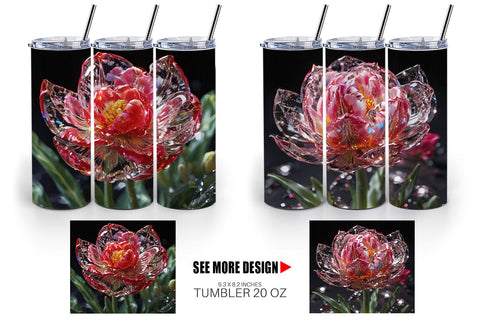 Tumbler Wrap Flower Tulips Glitter Sublimation artnoy 
