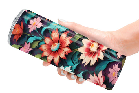 Tumbler Wrap Flowers Colorful Sublimation artnoy 