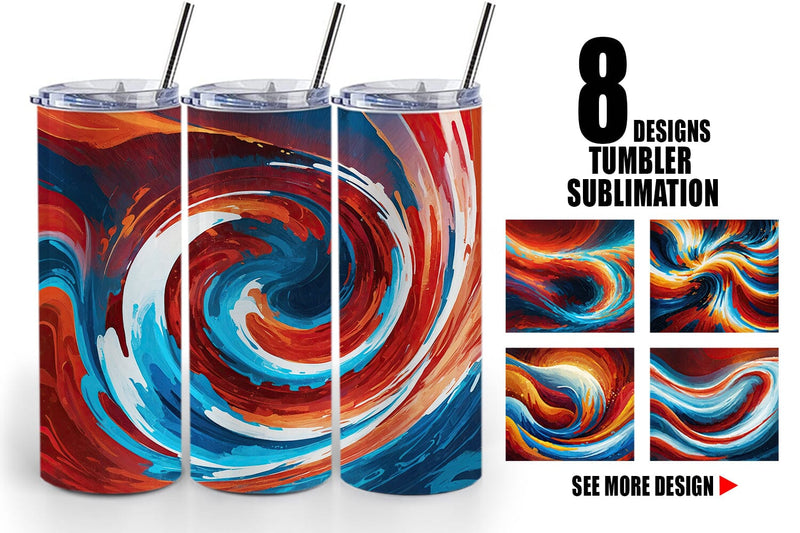 Tumbler Wrap Flowing Liquid Paint Sublimation artnoy 