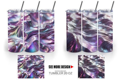 Tumbler Wrap Flowy Holographic Sublimation artnoy 