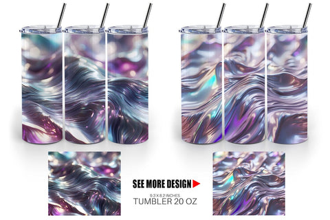 Tumbler Wrap Flowy Holographic Sublimation artnoy 