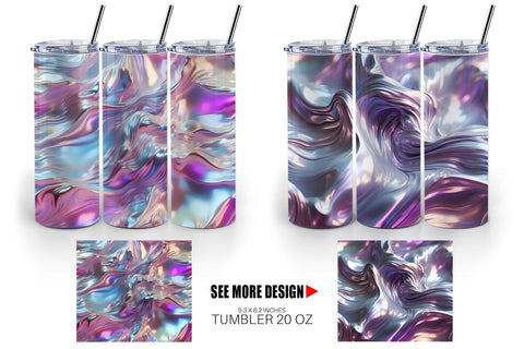 Tumbler Wrap Flowy Holographic Sublimation artnoy 