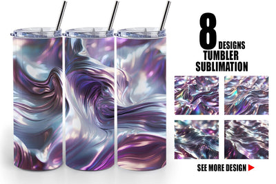 Tumbler Wrap Flowy Holographic Sublimation artnoy 