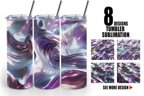 Tumbler Wrap Flowy Holographic Sublimation artnoy 