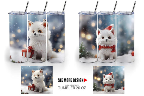 Tumbler Wrap Fox Christmas Sublimation artnoy 