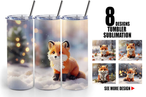 Tumbler Wrap Fox Christmas Sublimation artnoy 