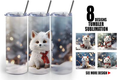 Tumbler Wrap Fox Christmas Sublimation artnoy 