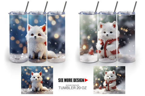 Tumbler Wrap Fox Christmas Sublimation artnoy 