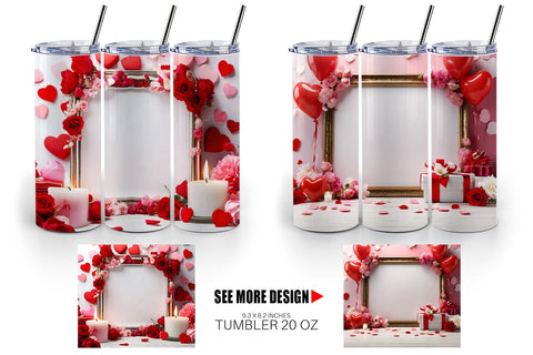 Tumbler Wrap Frame Valentine Sublimation artnoy 