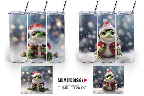 Tumbler Wrap Frog Christmas Sublimation artnoy 