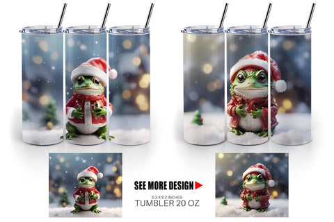 Tumbler Wrap Frog Christmas Sublimation artnoy 