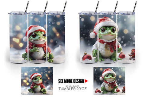 Tumbler Wrap Frog Christmas Sublimation artnoy 