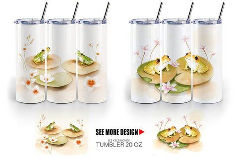 Tumbler Wrap Frog with Lily Pads Sublimation artnoy 
