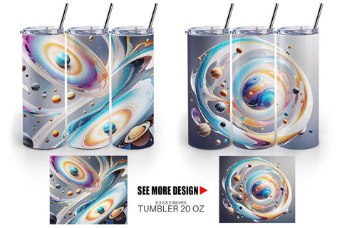 Tumbler Wrap Galaxy with Planets Sublimation artnoy 