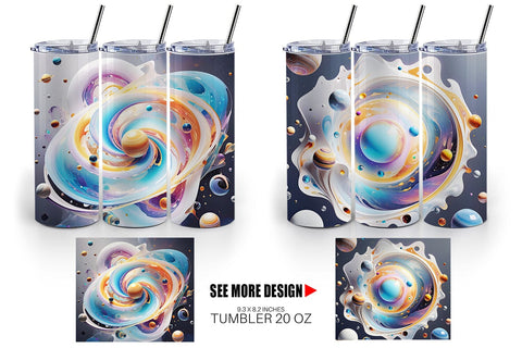 Tumbler Wrap Galaxy with Planets Sublimation artnoy 