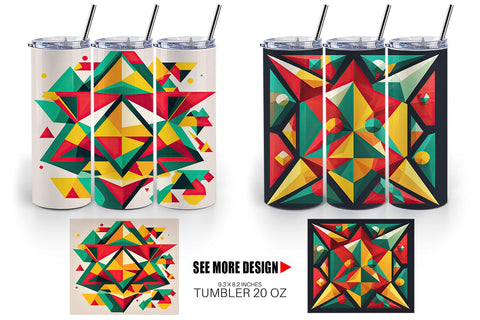 Tumbler Wrap Geometric Shapes Sublimation artnoy 