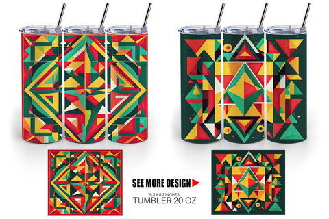 Tumbler Wrap Geometric Shapes Sublimation artnoy 