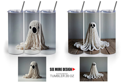 Tumbler Wrap Ghost Knitted Sublimation artnoy 