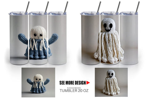 Tumbler Wrap Ghost Knitted Sublimation artnoy 