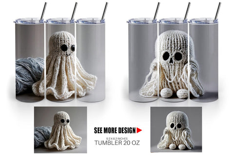Tumbler Wrap Ghost Knitted Sublimation artnoy 