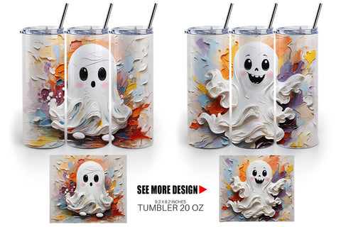 Tumbler Wrap Ghost Painting Sublimation artnoy 